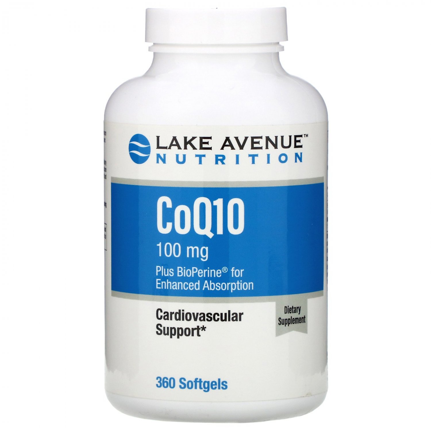Lake Avenue Nutrition, CoQ10 USP with Bioperine, 100 mg, 360 Softgels