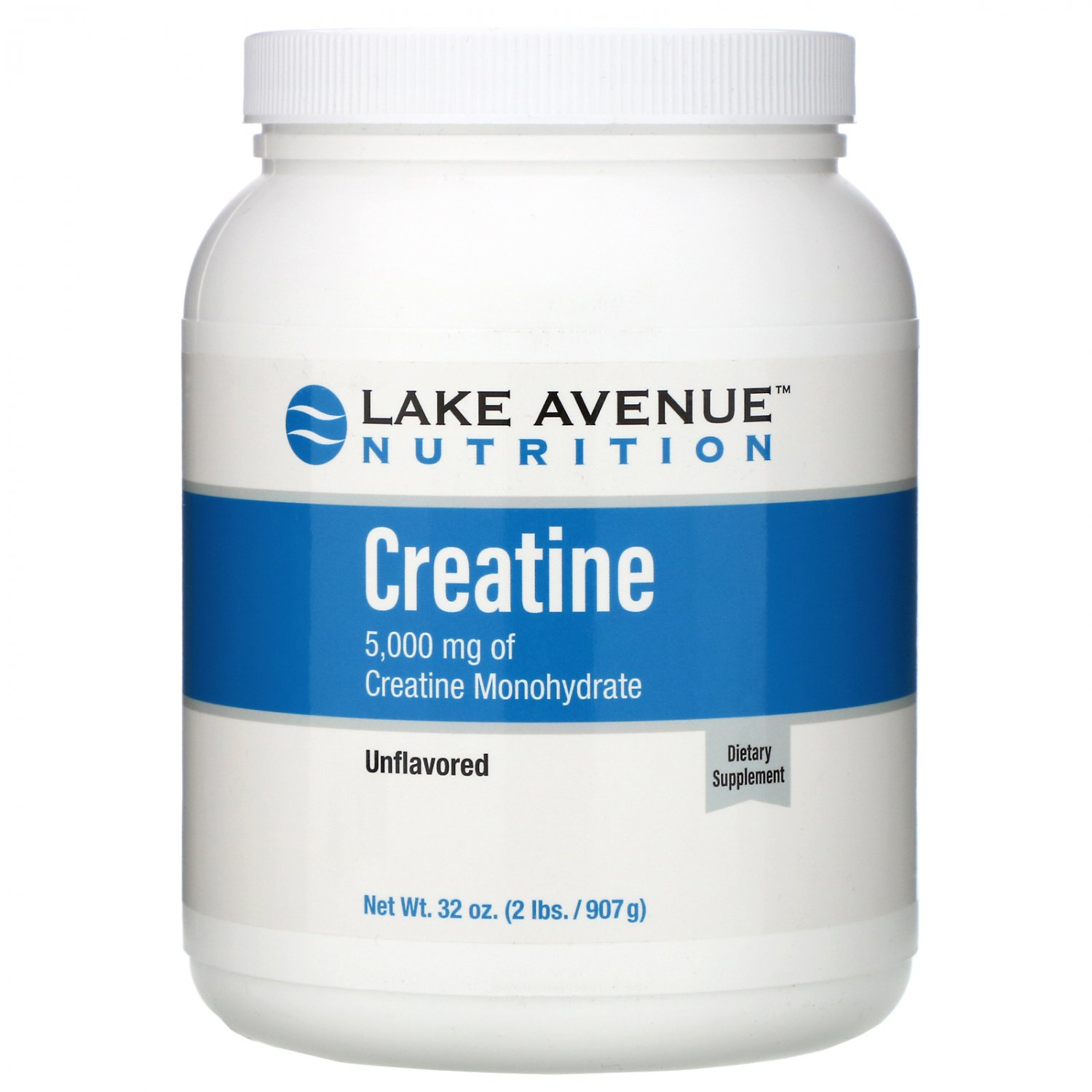 Lake Avenue Nutrition, Creatine Powder, Unflavored, 5,000 mg, 2 lb (907 g)