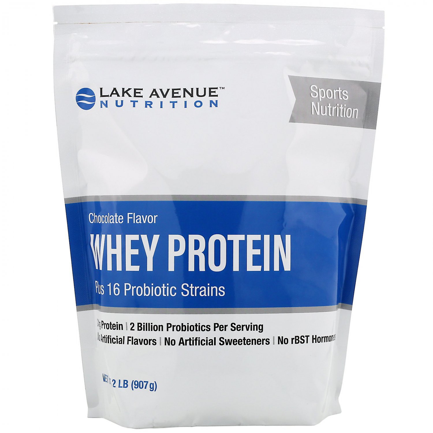 Lake Avenue Nutrition, Whey Protein + Probiotic, Chocolate Flavor, 2 lb (907 g)