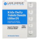 Lake Avenue Nutrition, Kids Daily Probiotic Chew, Natural Berry Flavor, 5 Billion CFU, 30 Chew Tab