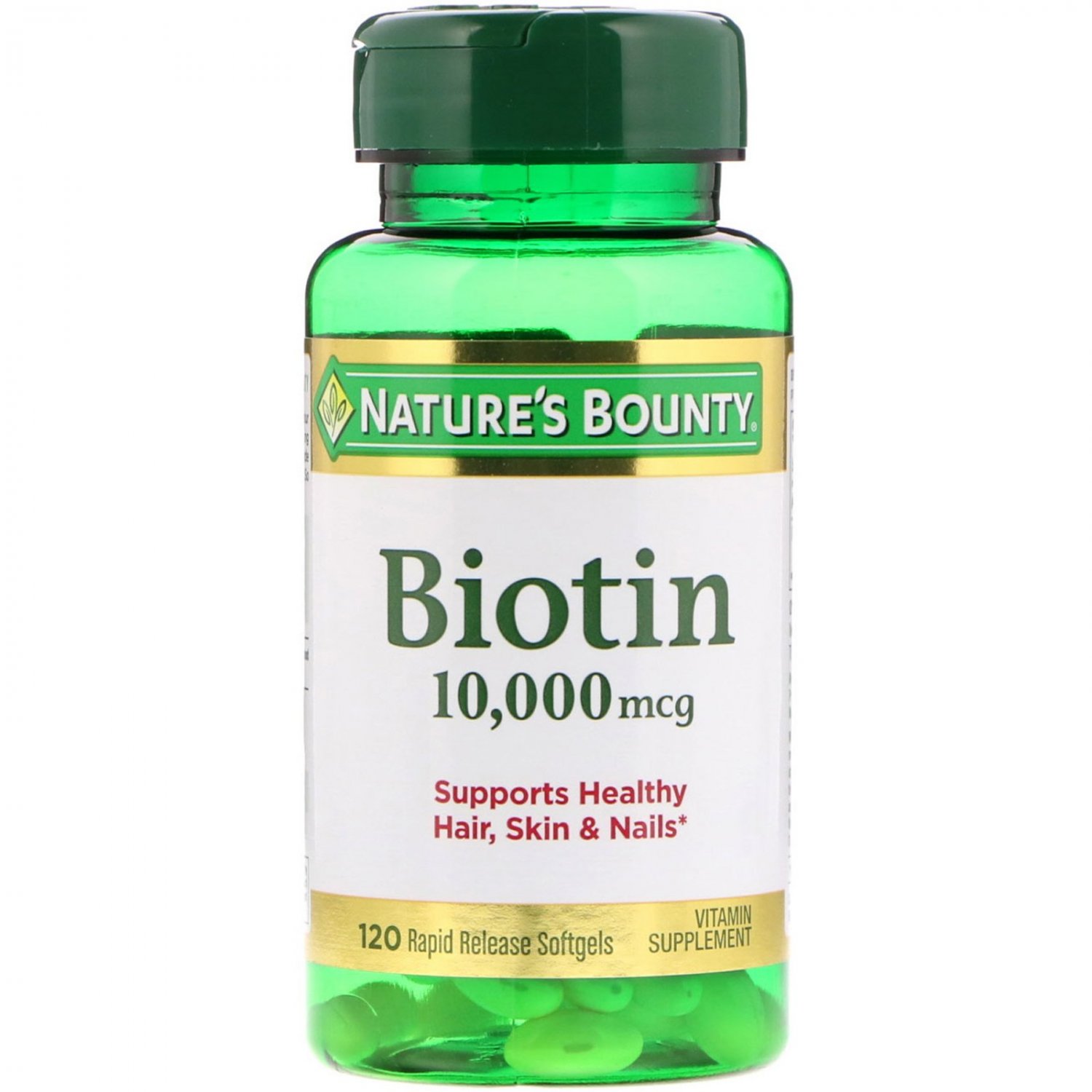 Nature's Bounty, Biotin, 10,000 mcg, 120 Rapid Release Softgels