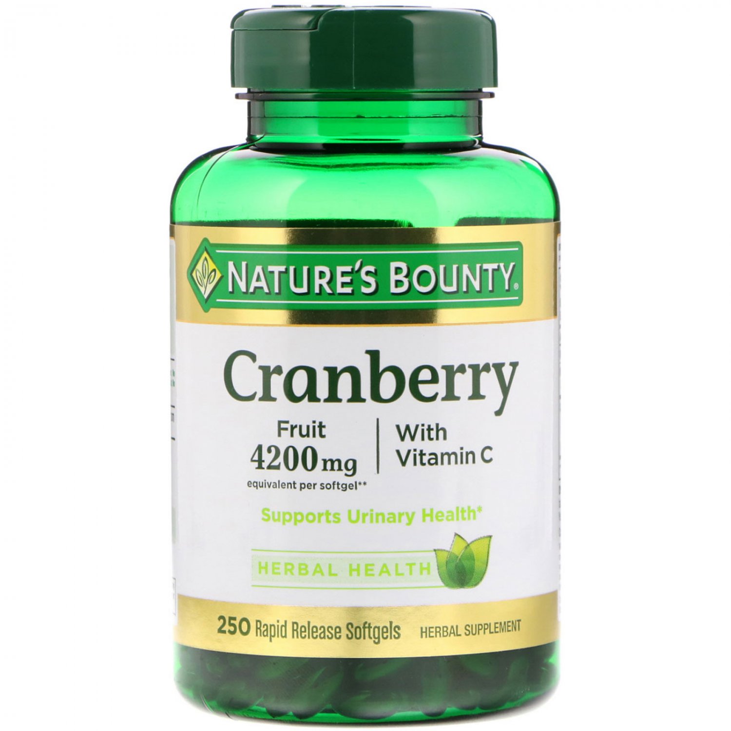 Nature's Bounty, Cranberry, With Vitamin C, 250 Rapid Release Softgels