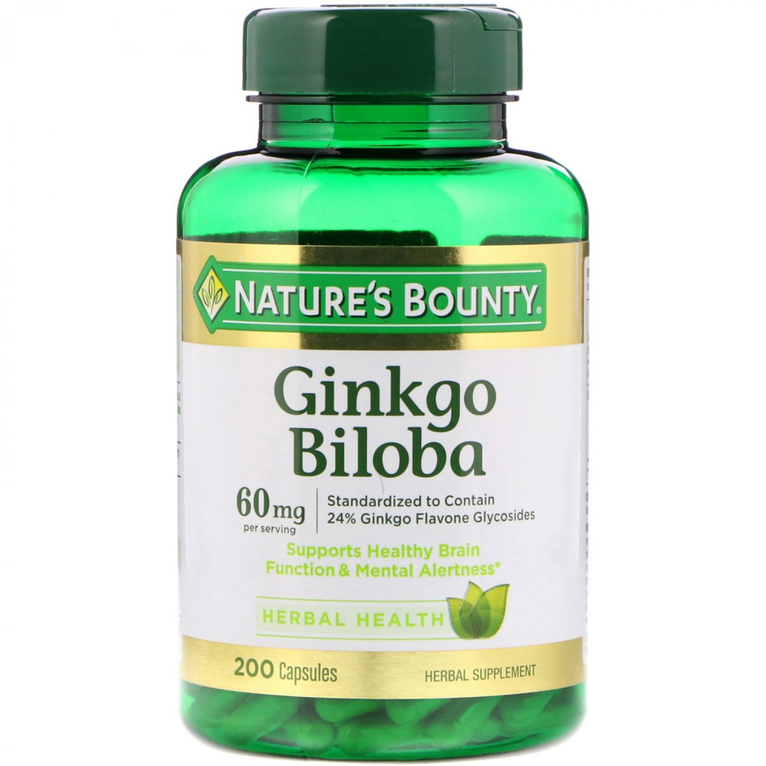 Nature's Bounty, Ginkgo Biloba, 60 mg, 200 Capsules