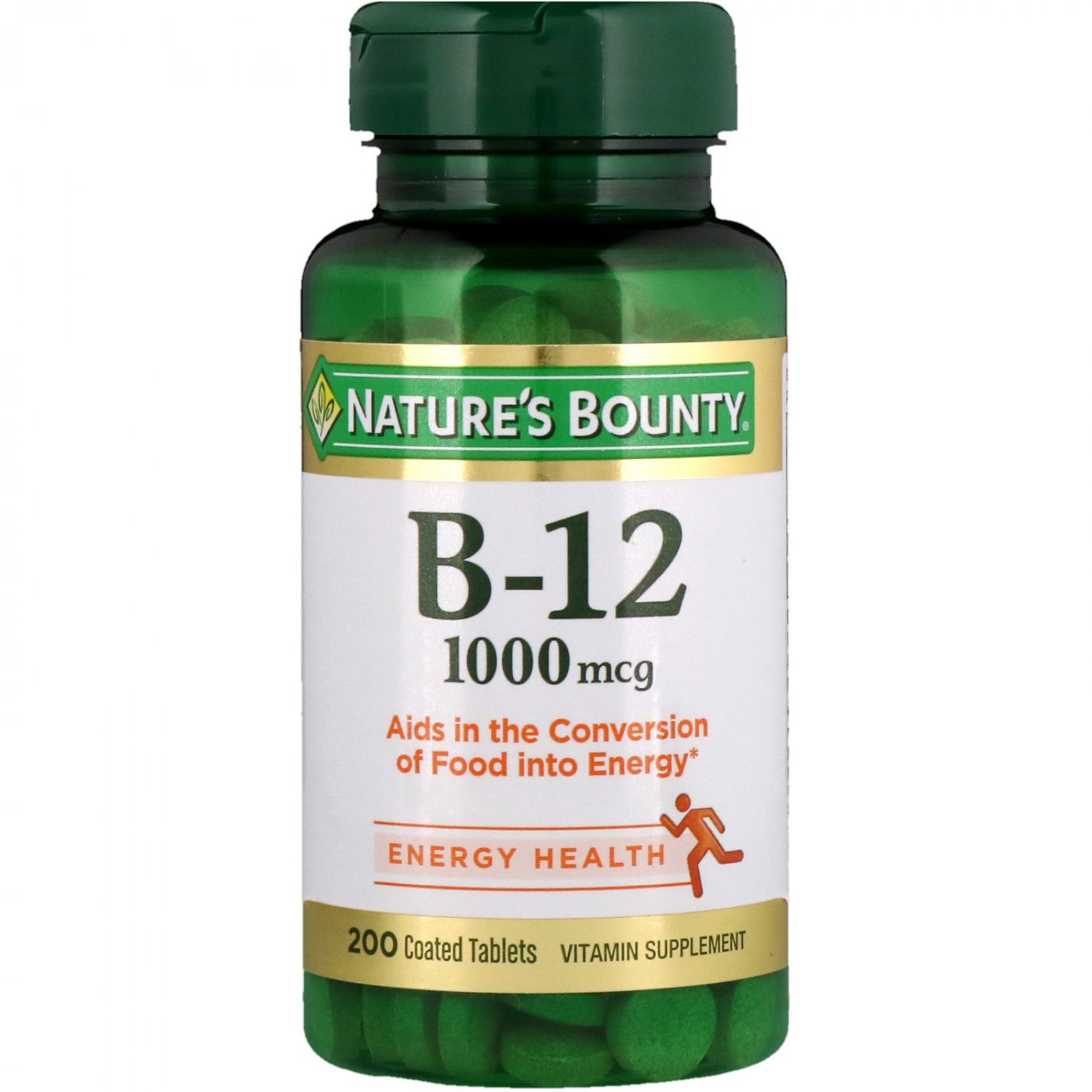 Nature's Bounty, B-12, 1,000 mcg, 200 Coated Tablets
