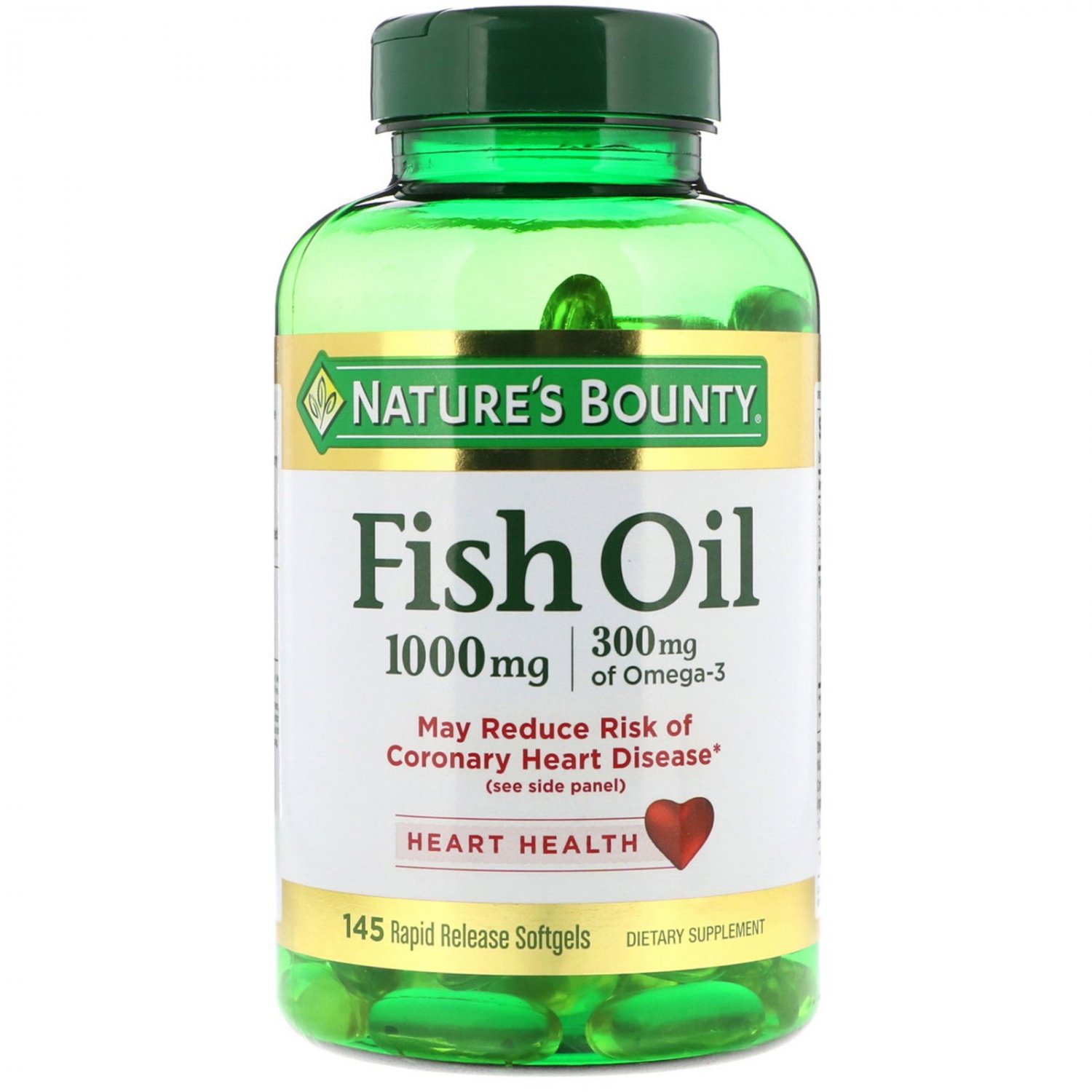 Nature's Bounty, Fish Oil, 1000 mg, 145 Rapid Release Softgels