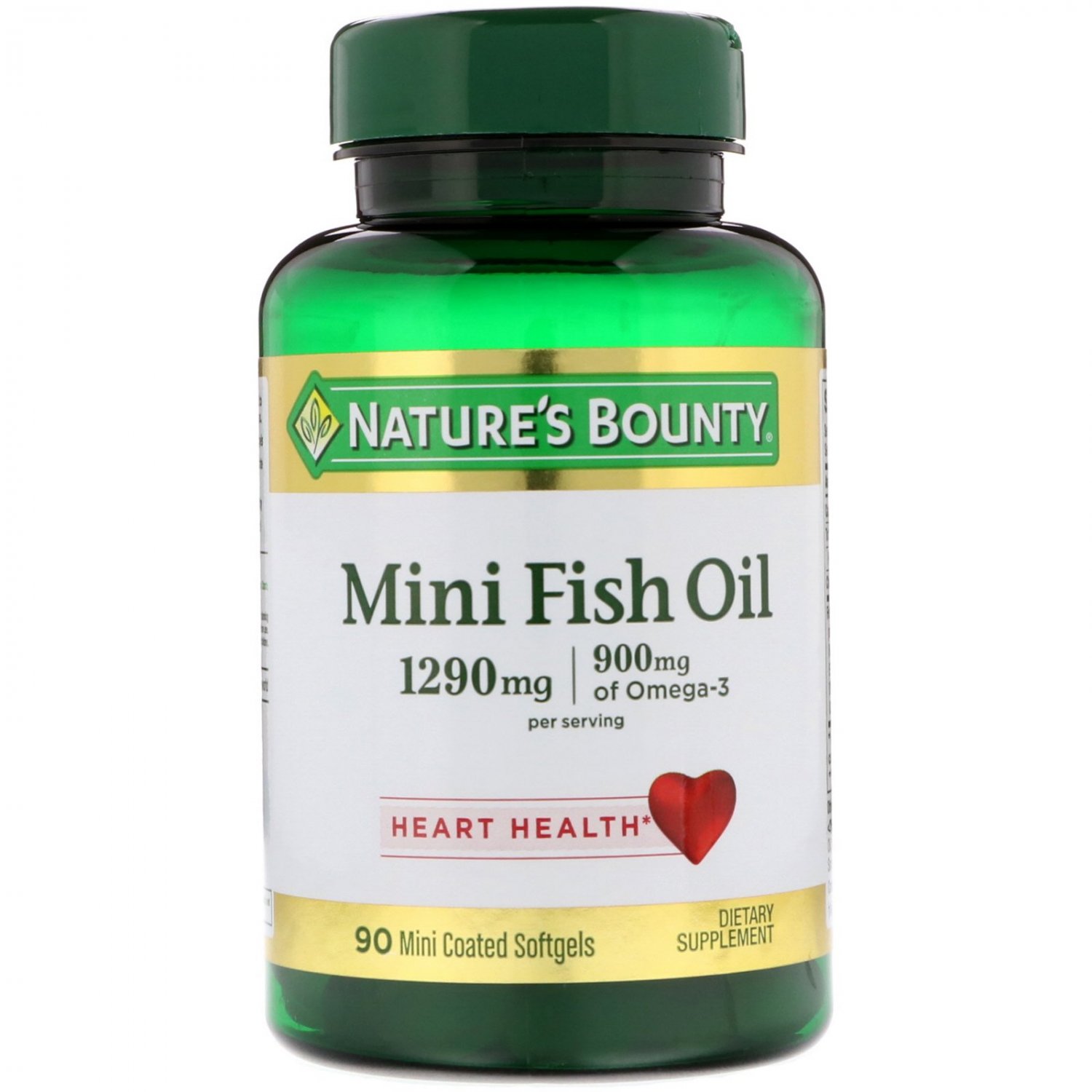Nature's Bounty, Mini Fish Oil, 1290 mg, 90 Mini Coated Softgels