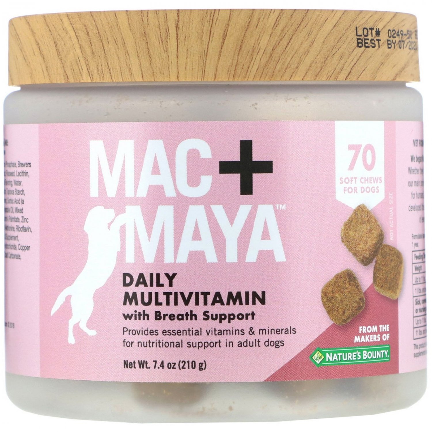 Nature's Bounty, Mac + Maya, Daily Multivitamin with Breath Support, For Dogs, 70 Soft Chews