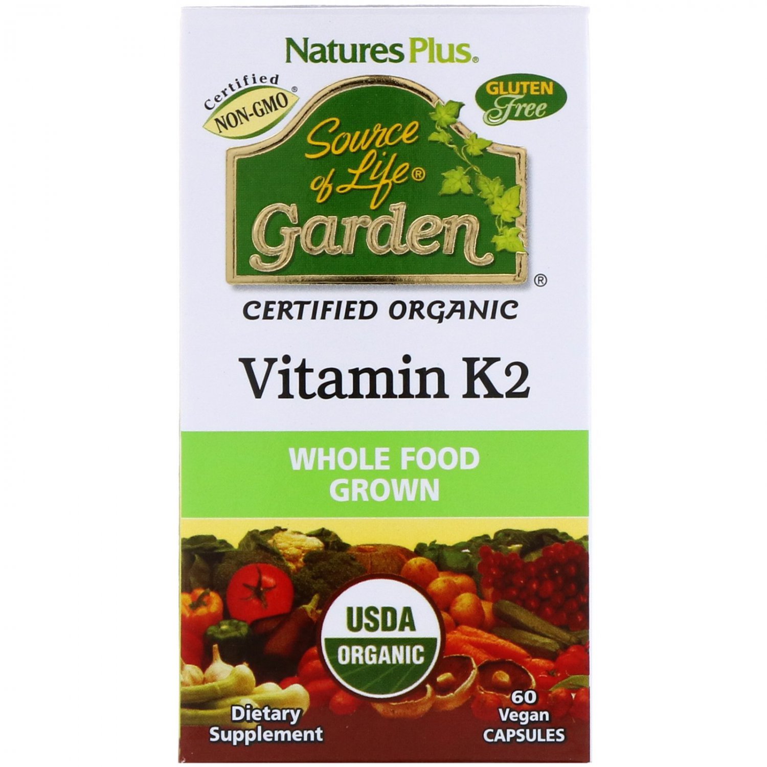 Nature's Plus, Source of Life, Garden, Vitamin K2, 60 Vegan Caps