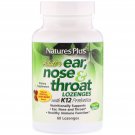 Nature's Plus, Adult's Ear, Nose & Throat Lozenges, Natural Tropical Cherry Berry, 60 Lozenges