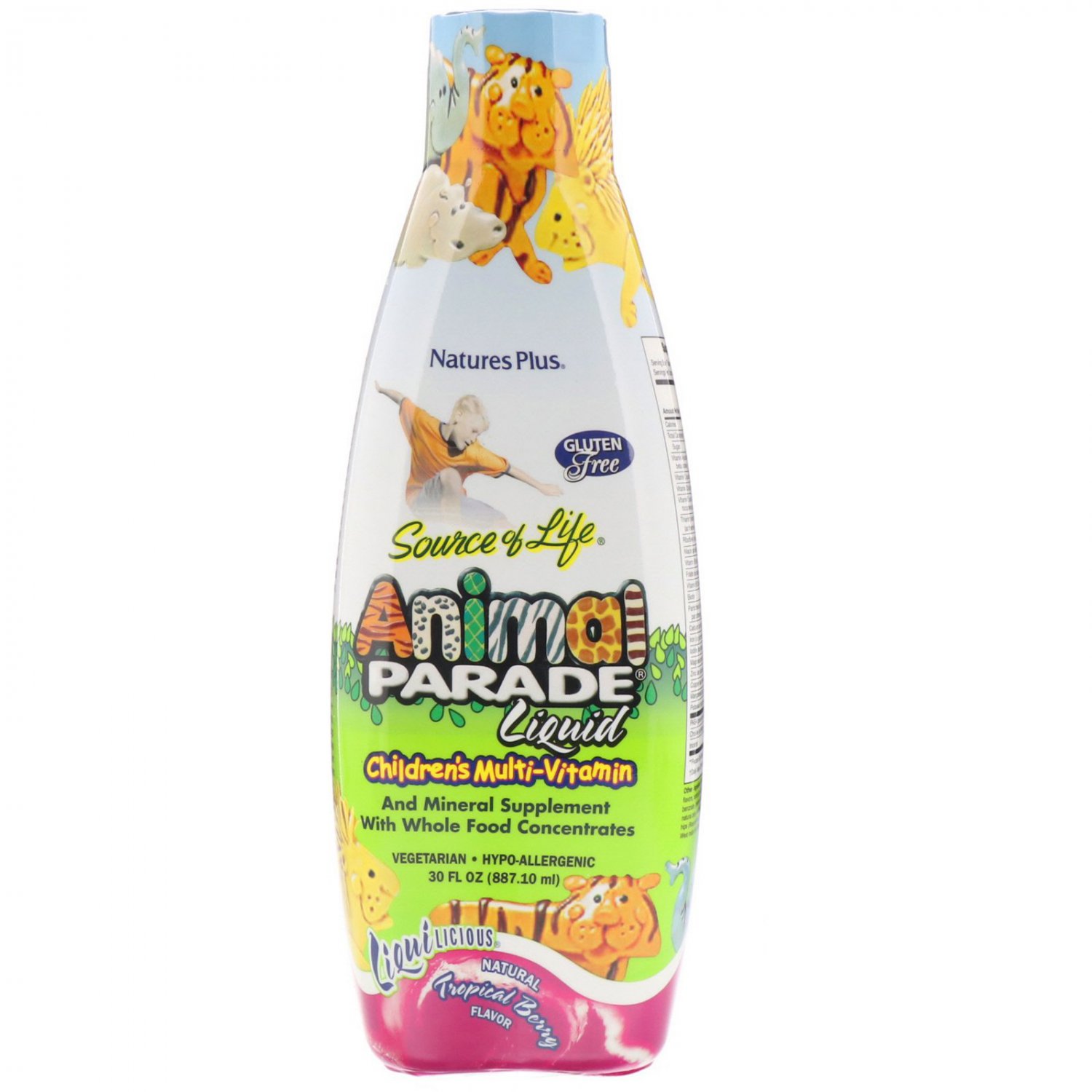 Nature's Plus, Animal Parade Liquid, Children's, Natural Tropical Berry Flavor, 30 fl oz (887.10 ml)