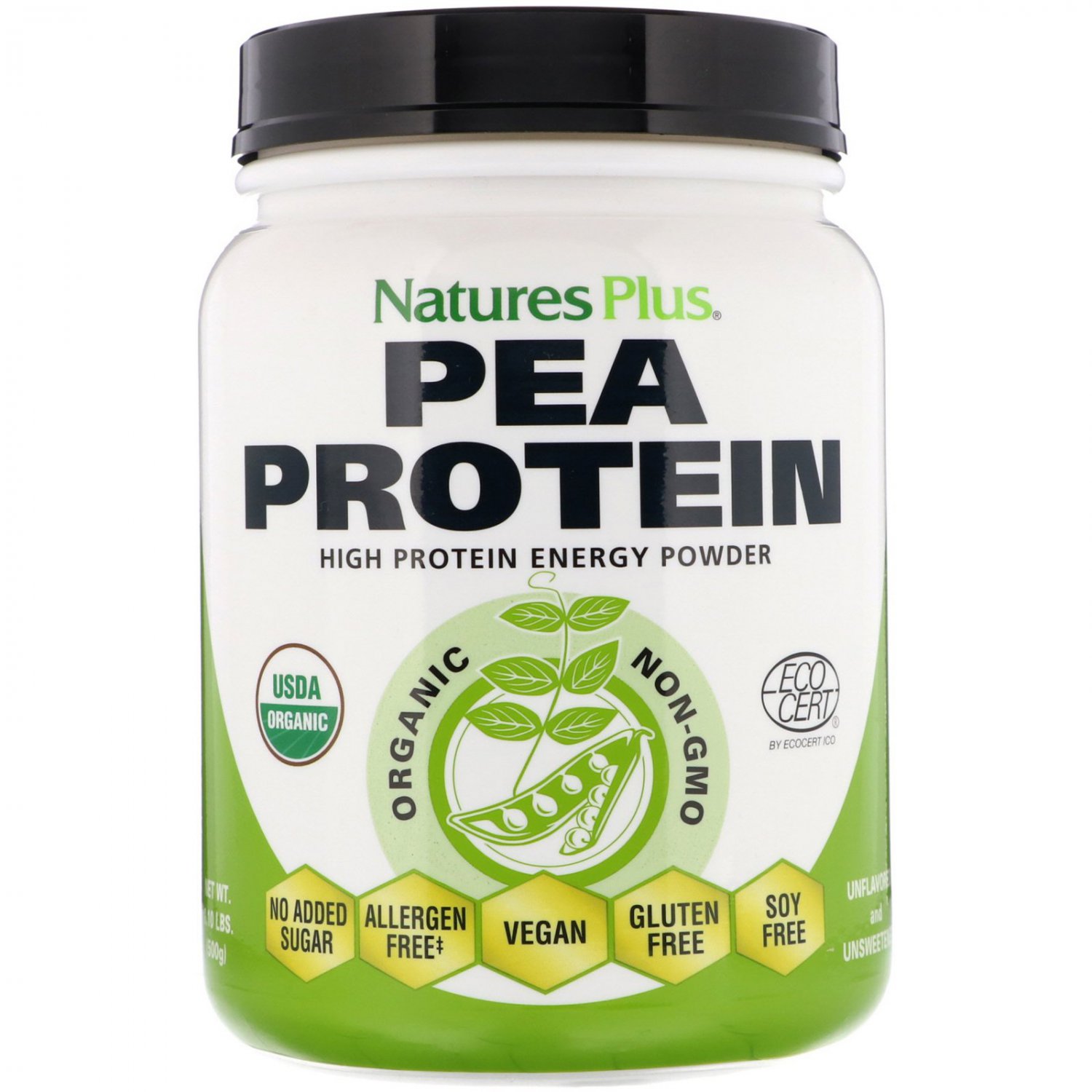 Nature's Plus, Organic Pea Protein Powder, 1.10 lbs (500 g)
