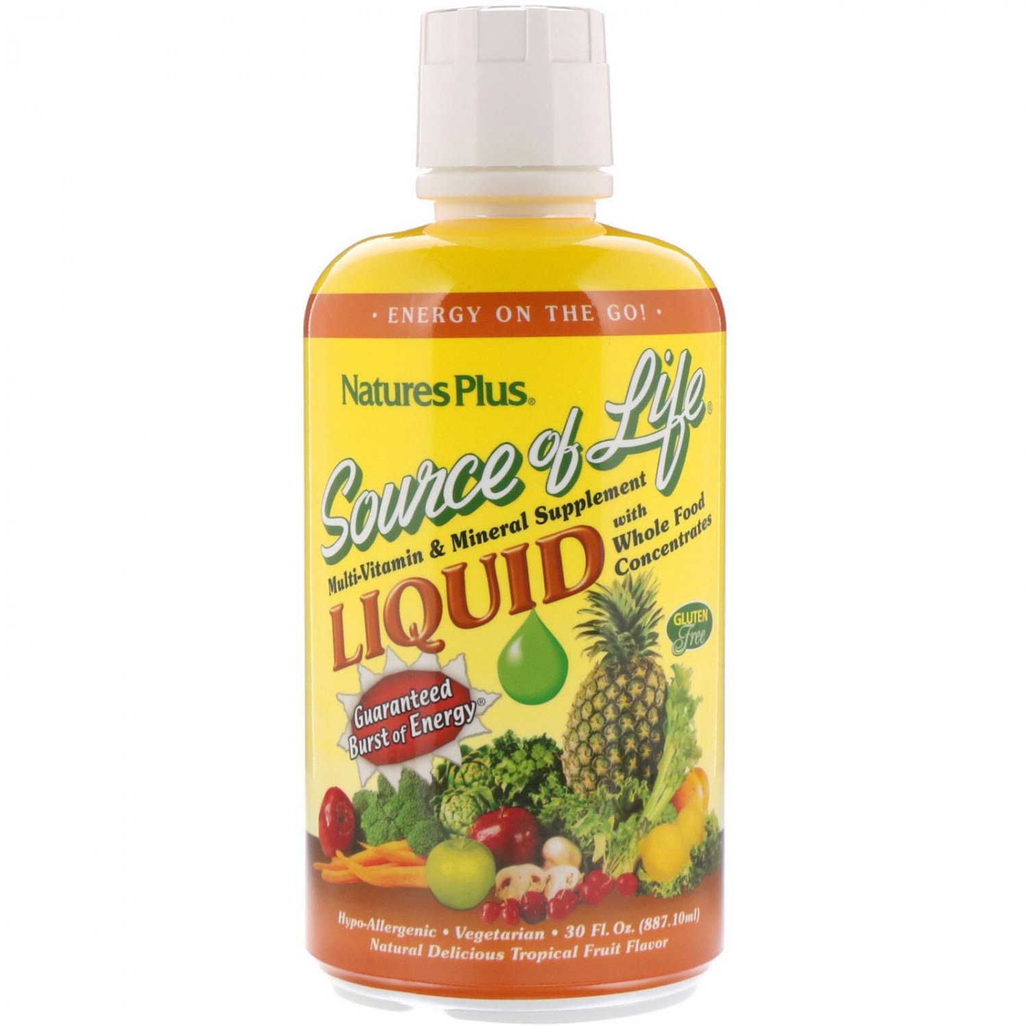 Nature's Plus ,Liquid Multi-Vitamin & Mineral Supplement Tropical Fruit Flavor, 30 fl oz (887.10 ml)
