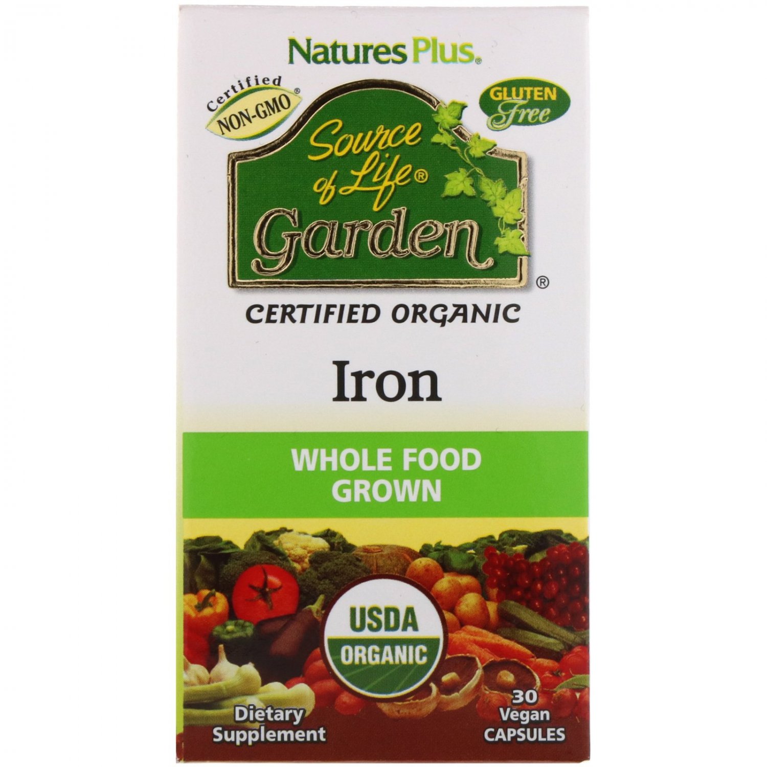 Nature's Plus, Source of Life Garden, Iron, 30 Vegan Capsules