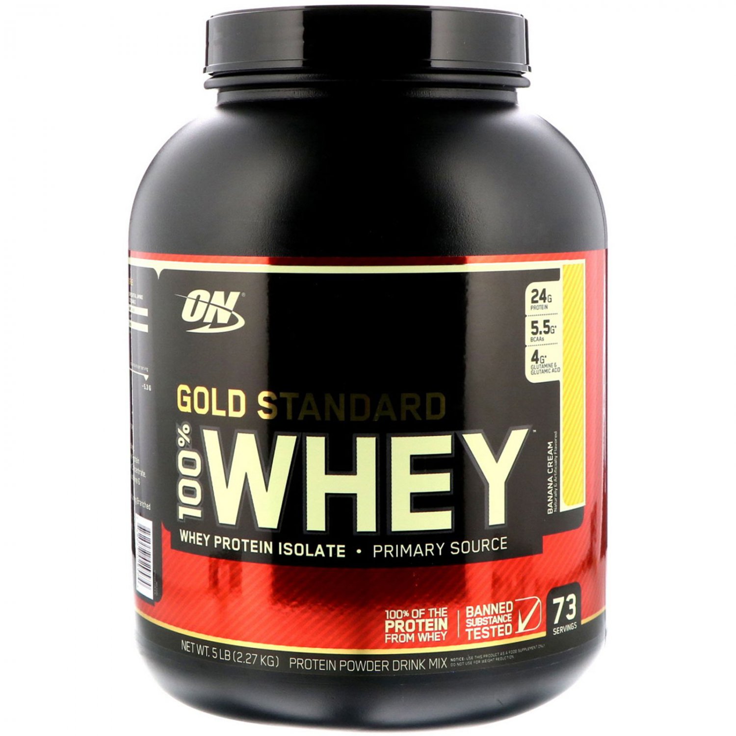 Optimum Nutrition, Gold Standard, 100% Whey, Banana Cream, 5 lbs (2.27 kg)