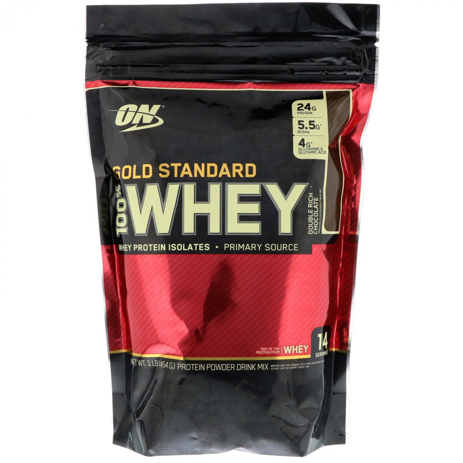 Optimum Nutrition, Gold Standard, 100% Whey, Double Rich Chocolate, 1 lb (454 g)