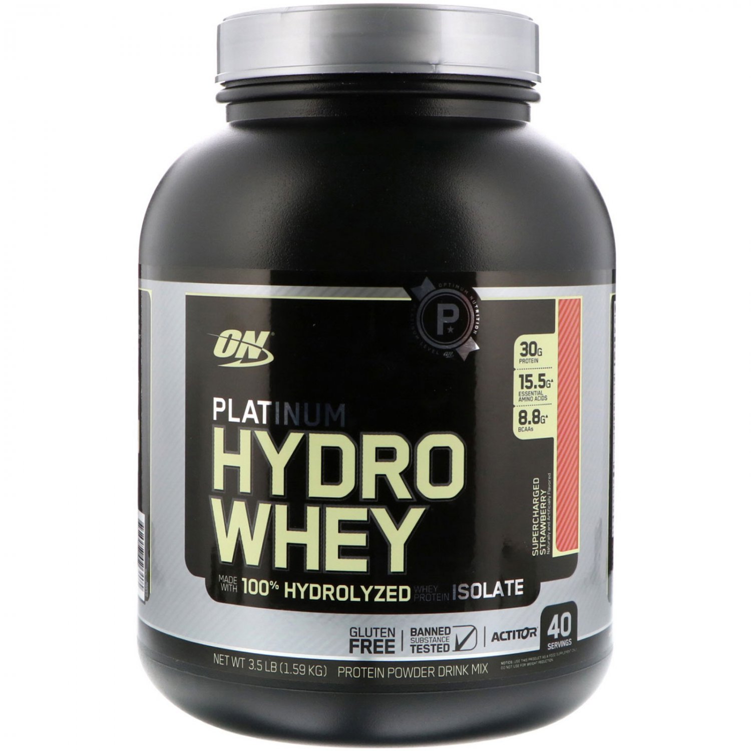 Optimum Nutrition, Platinum Hydro Whey, Supercharged Strawberry, 3.5 lbs (1,59 kg)