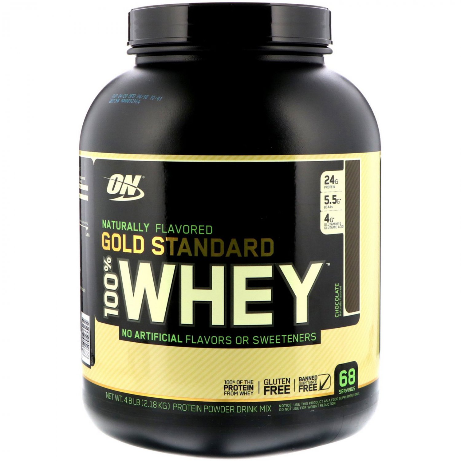 Optimum Nutrition, Gold Standard,100% Whey, Naturally Flavored, Chocolate, 4.8 lbs (2.18 kg)