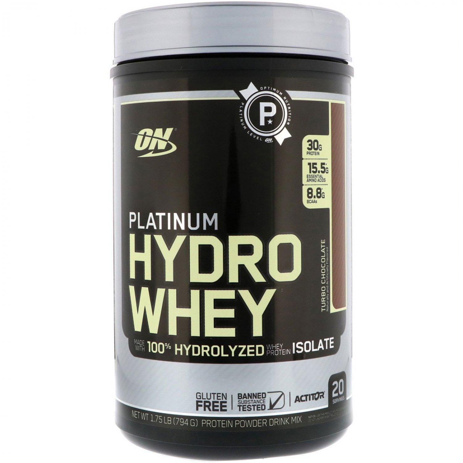 Optimum Nutrition, Platinum Hydro Whey, Turbo Chocolate, 1.75 lbs (795 g)