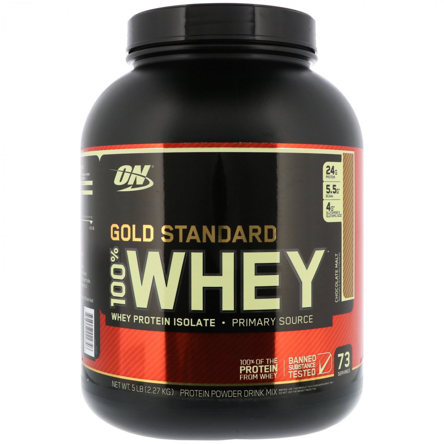 Optimum Nutrition , Gold Standard, 100% Whey, Chocolate Malt, 5 lbs (2.27 kg)