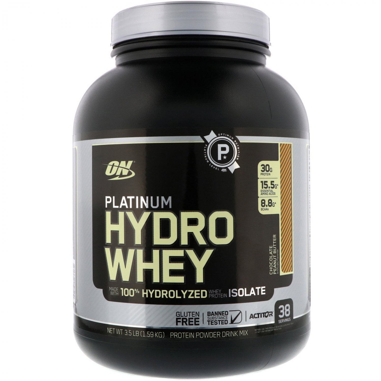 Optimum Nutrition, Platinum Hydro Whey, Chocolate Peanut Butter, 3.5 lbs (1.59 kg)