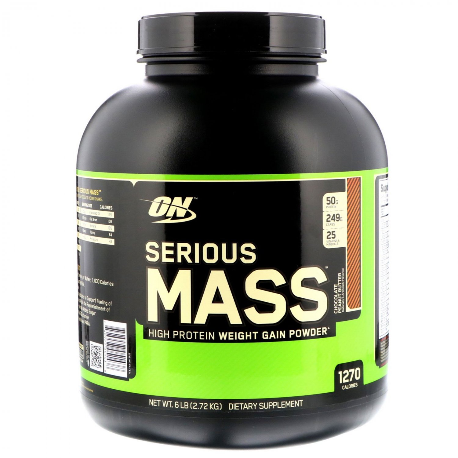 Optimum Nutrition, Serious Mass, Gain Powder, Chocolate Peanut Butter, 6 lbs (2.72 kg)