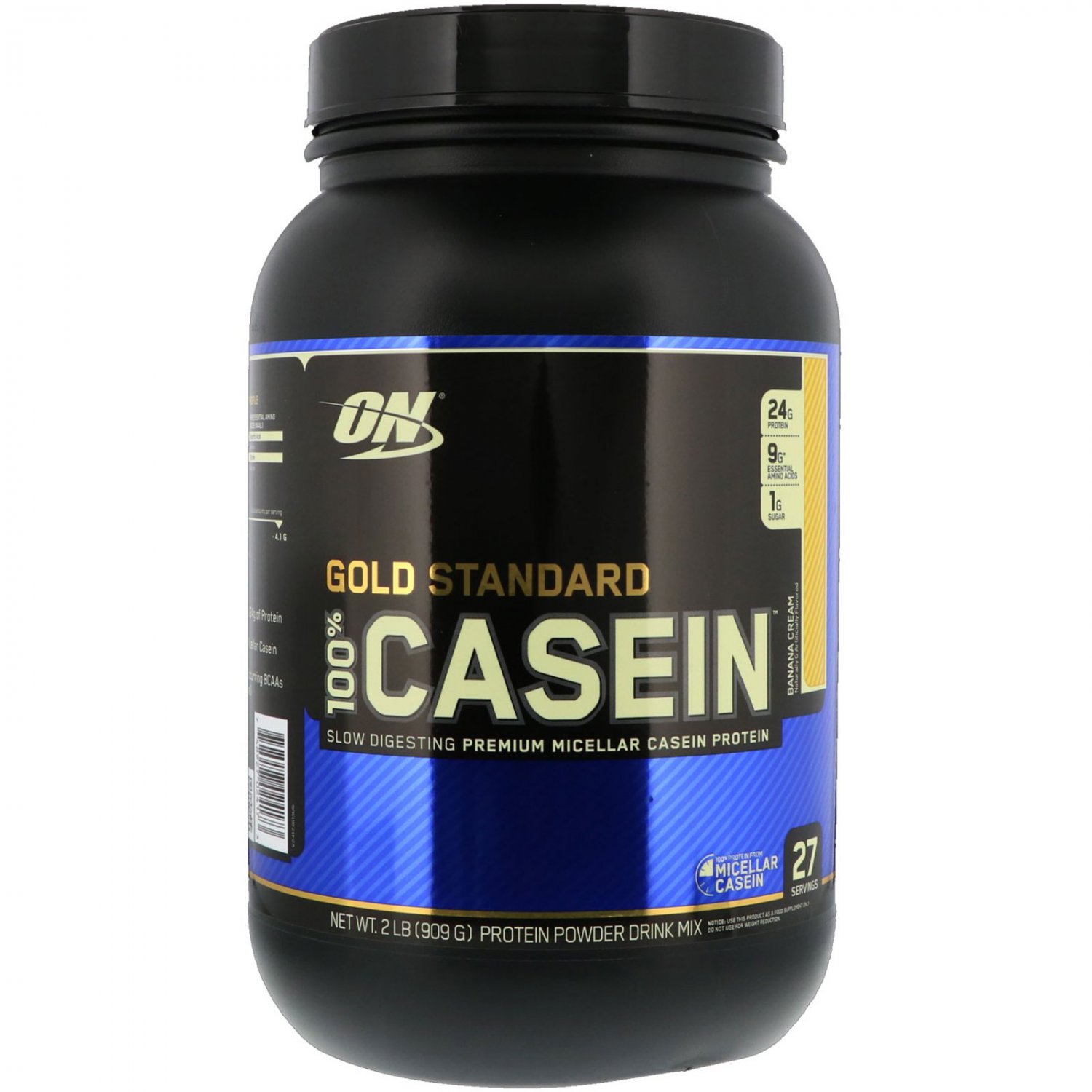 Optimum Nutrition, Gold Standard, 100% Casein, Banana Cream, 2 lbs (909 g)
