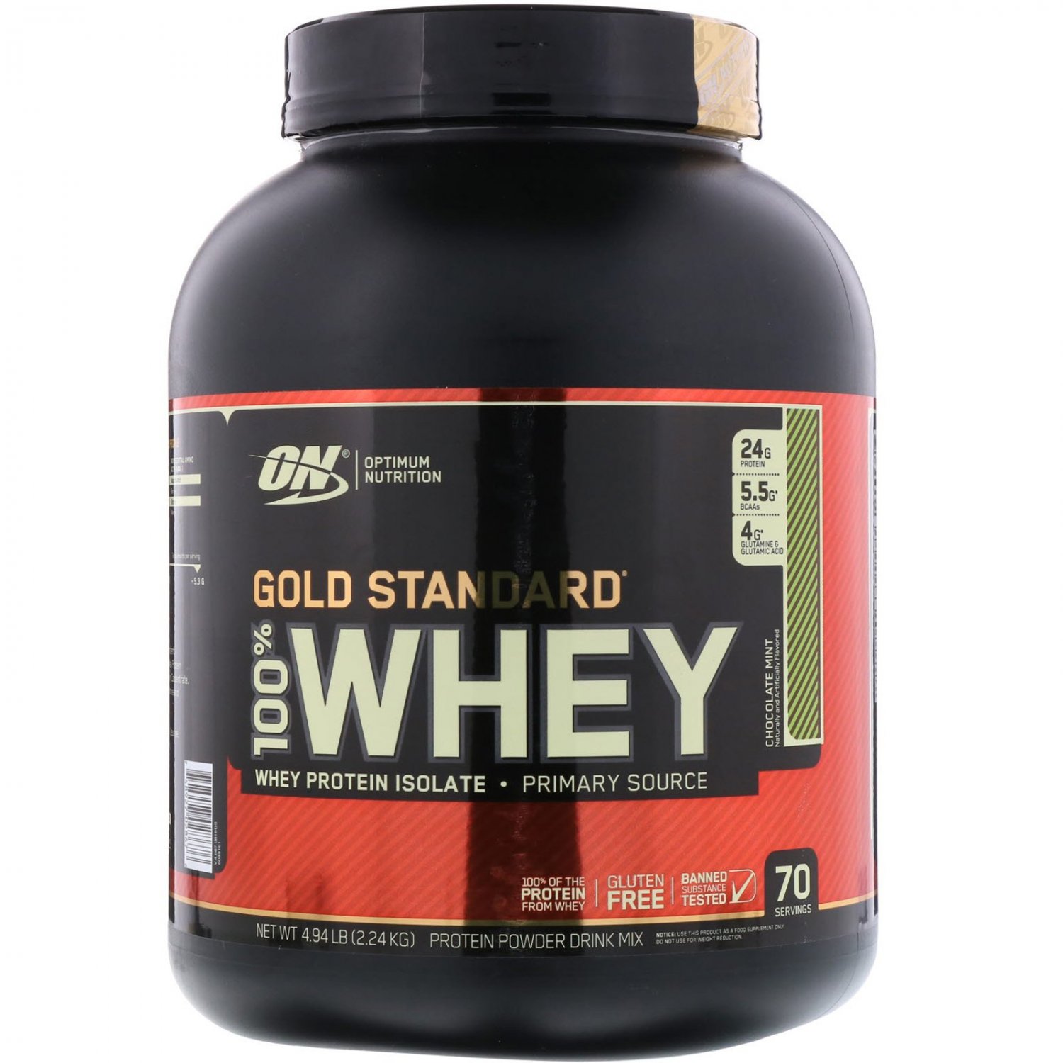 Optimum Nutrition, Gold Standard, 100% Whey, Chocolate Mint, 4.94 lbs (2.24 kg)