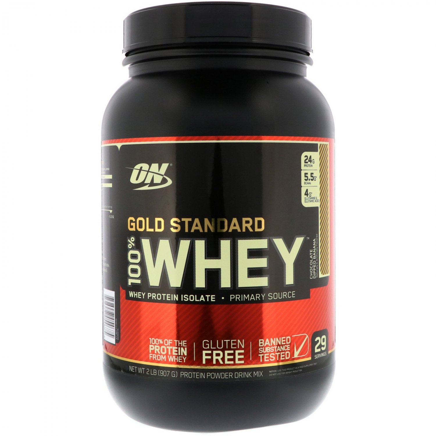 Optimum Nutrition, Gold Standard, 100% Whey, Chocolate Dipped Banana, 2 lb (907 g)