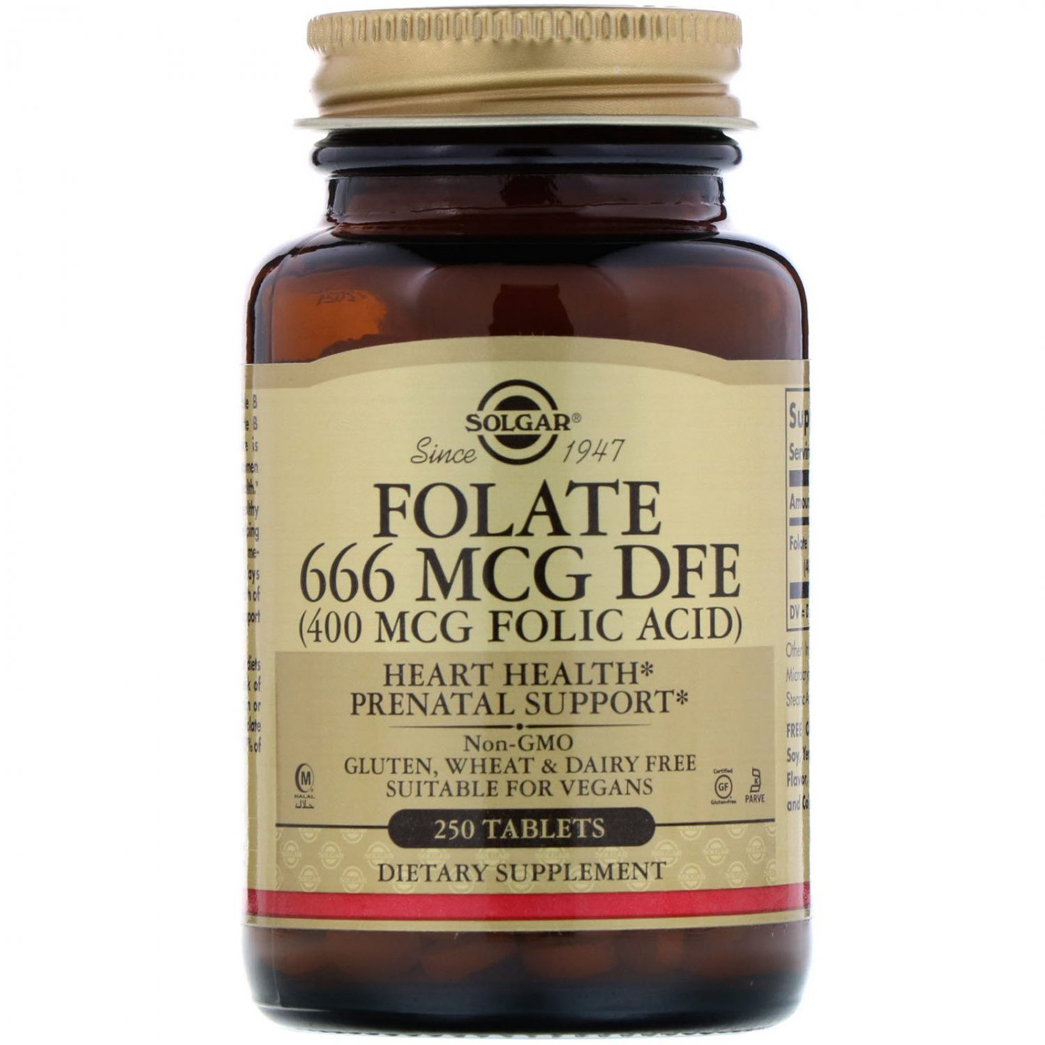 Solgar, Folic Acid, 400 mcg, 250 Tablets