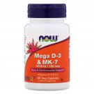 Now Foods, Mega D-3 & MK-7, 60 Veg Capsules