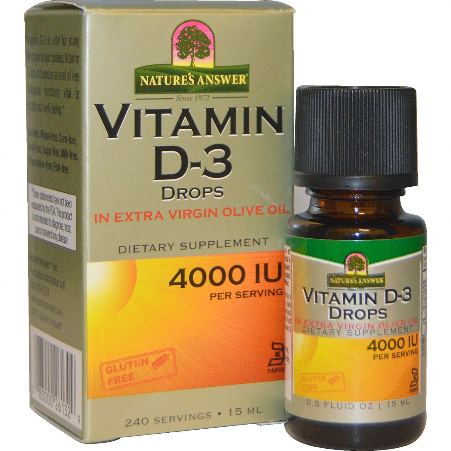 Nature's Answer, Vitamin D-3 Drops, 4,000 IU, 0.5 fl oz (15 ml)