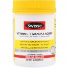 Swisse, Ultiboost, Vitamin C + Manuka Honey, Natural Honey & Lemon Flavor, 120 Chewable Tablets