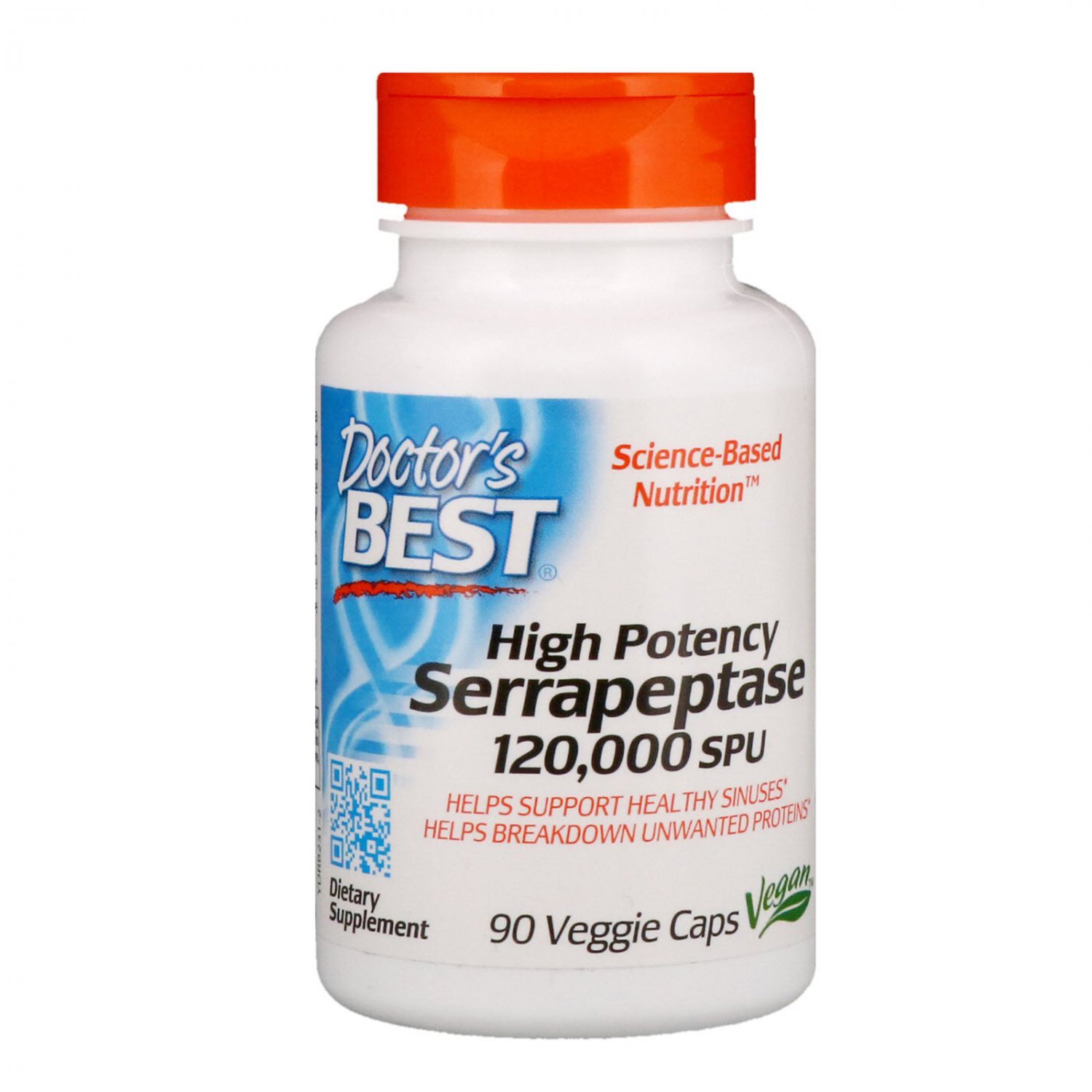 Doctor's Best, High Potency Serrapeptase, 120,000 SPU, 90 Veggie Caps
