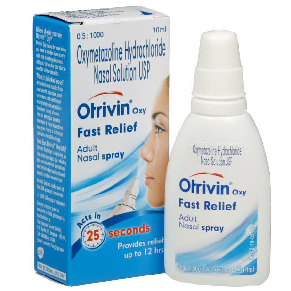 OTRIVINE Adult Nasal Spray 10 ml Pack of 3, Acts in 2 Minutes