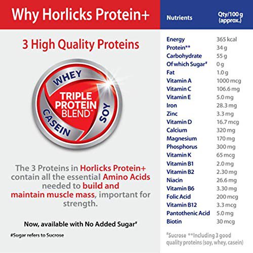 Horlicks Protein+ Health and Nutrition Drink 400gm Jar Vanilla,Whey Protein