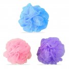 Luxury Sponge Pouf Large Body Shower Round Loofah Pack of 3, Multicolor