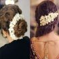 Artificial Jasmine Plastic Flower Gajra Bun For Women Hair Set of 2, White Color