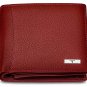 Genuine Leather RFID Blocking Slim Men's Bifold Center Flap Red Wallet