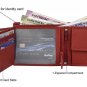 Genuine Leather RFID Blocking Slim Men's Bifold Center Flap Red Wallet