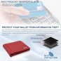 Genuine Leather RFID Blocking Slim Men's Bifold Center Flap Red Wallet