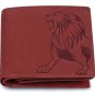 Men's RFID Blocking Leo Embossed Series Leather Bifold Center Flap Wallet
