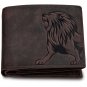 Men's RFID Blocking Leo Embossed Series Leather Bifold Center Flap Wallet
