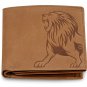 Men's RFID Blocking Leo Embossed Series Leather Bifold Center Flap Wallet