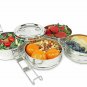 Lunch Box 4 Tier Stainless Steel Indian Food Container Set, 1500ml