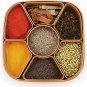 Strong Plastic Masala Box, 7 Compartments with Spoon, Spice Boxes for Kitchen