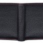 Genuine Leather RFID Blocking Slim Men's Bifold Center Flap Black and Red Wallet