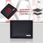 Genuine Leather RFID Blocking Slim Men's Bifold Center Flap Black and Red Wallet