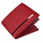 Genuine Leather RFID Blocking Slim Men's Bifold Stag Black and Red Wallet