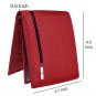 Genuine Leather RFID Blocking Slim Men's Bifold Stag Black and Red Wallet