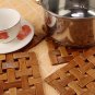 Hand Woven Bamboo Beads Table Coaster Pan Pot Holder 4 Piece Set 16 x 16 cm